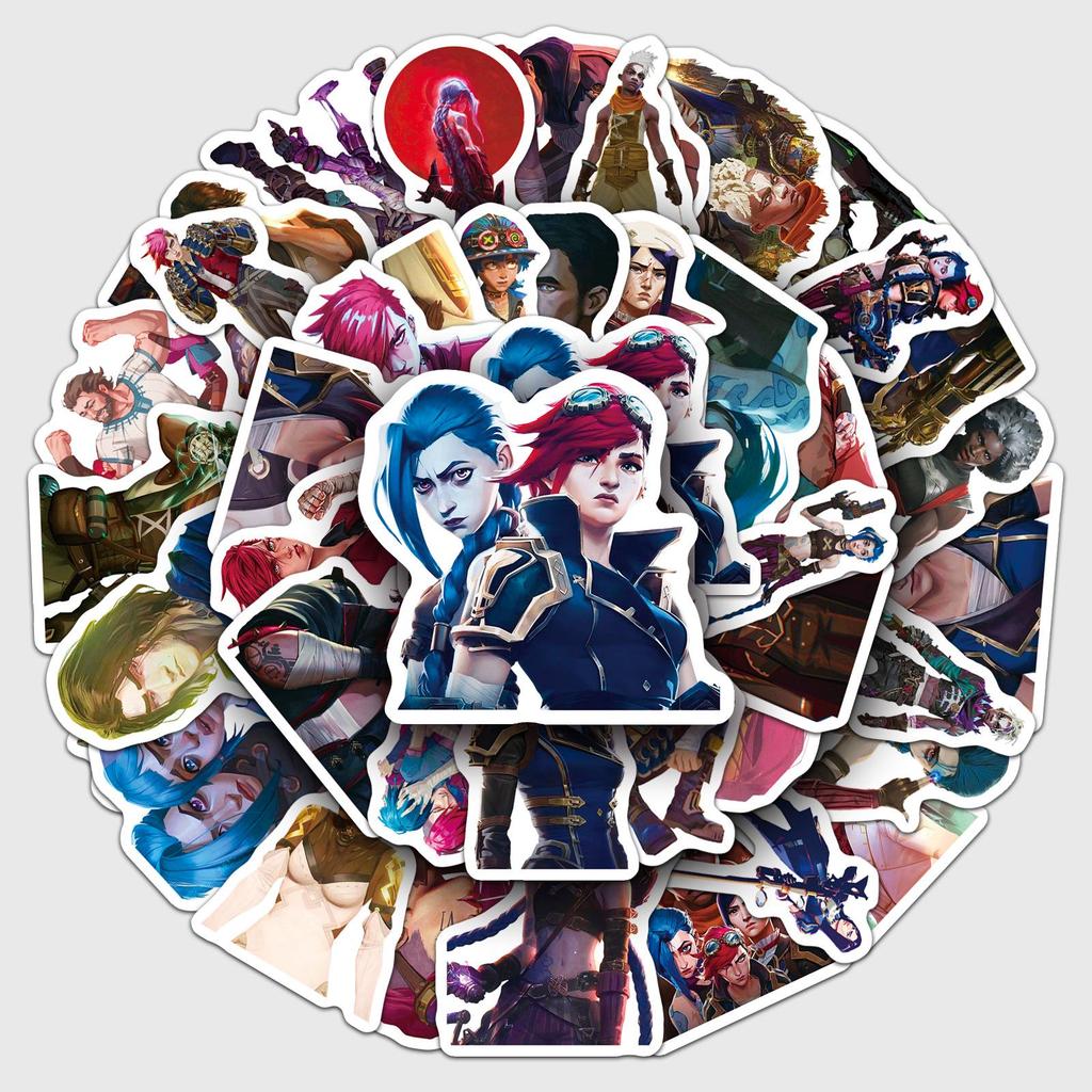 50 мультяшных наклеек «Битва двух городов»: Персонажи League of Legends для Power Banks и Мотоциклов