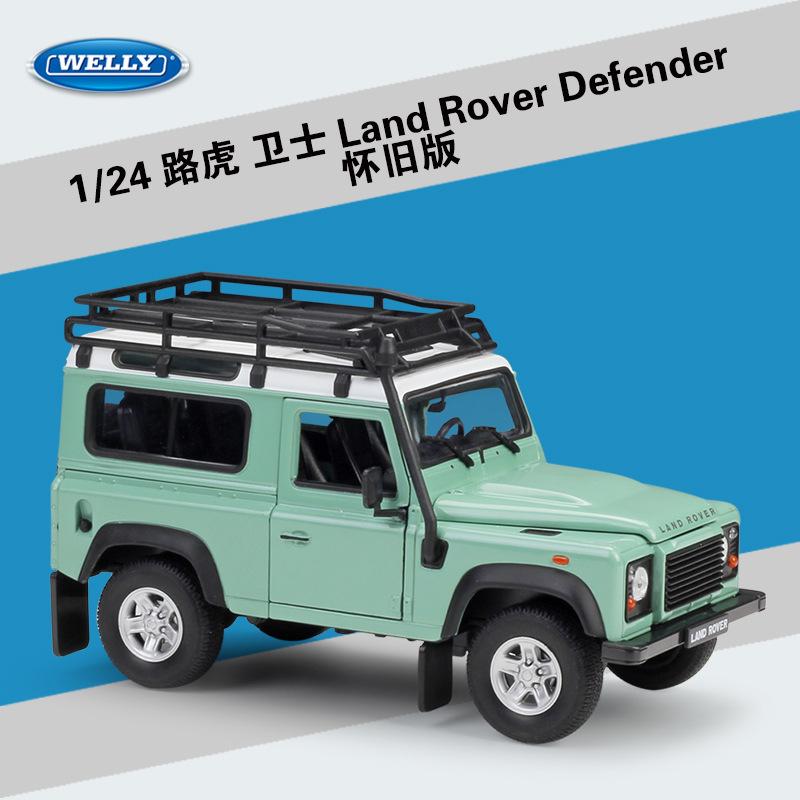 Велли 1:24 Land Rover Defender Армейский Зеленый литой модель автомобиля Diecasts & Игрушечные Транспортные средства Коллекционные подарки Тип без дистанционного управления