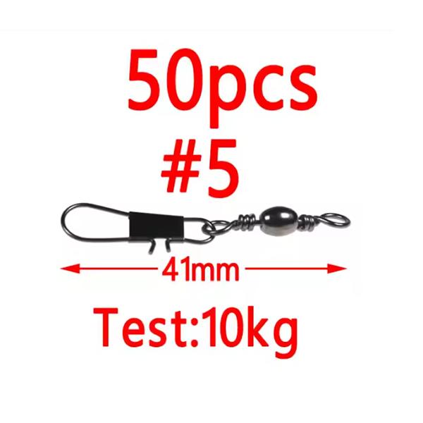 50/20/10pcs 17 Sizes Alloy Copper Barrel Crane Swivel with Solid Ring Interlock Snap Saltwater Fising Rigs Connector Accessories