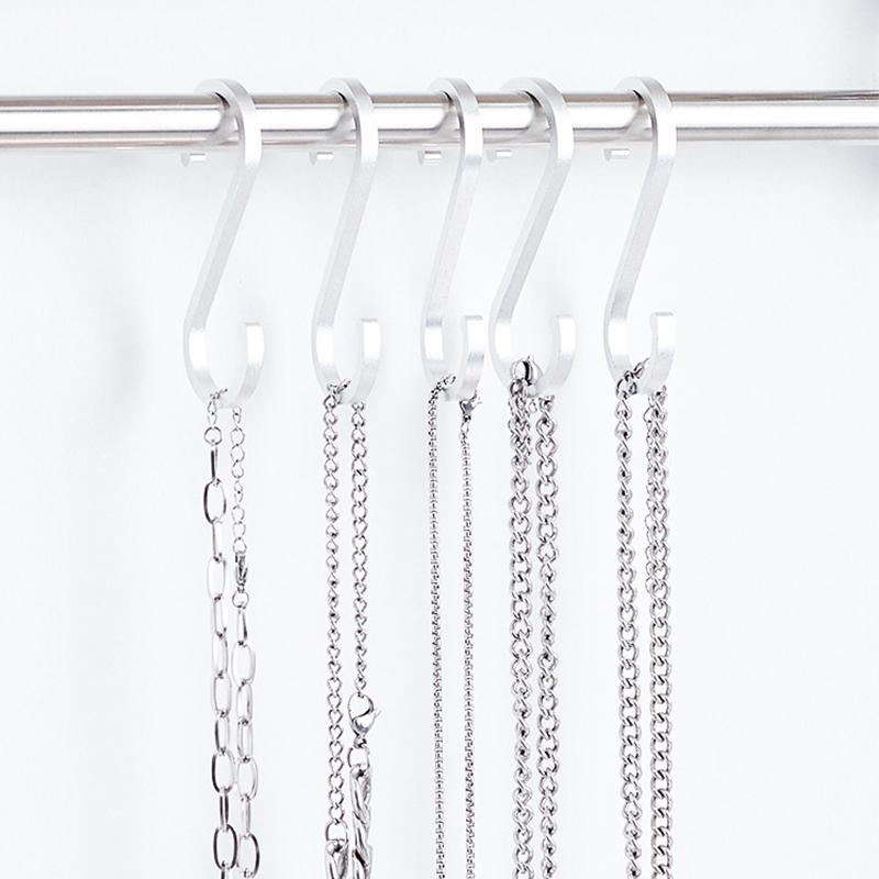 Aluminium Alloy S Shape Hooks 10Pcs Space Saving Heavy Duty Hanger for Kitchen Rail Pot Pan Closet Organizer