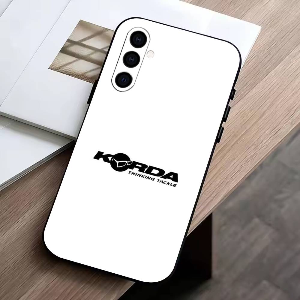Korda F-Fishing Tackle Phone Case For Samsung Galaxy A73,A72,A71,A70,A53,A52,A51,Soft Silicone Black Cover
