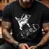 Retro Skateboarding Cat Graphic T-shirt High Quality Prue Cotton Tees for Men Women Unisex Street Tee Aesthetic Men Clothing Top