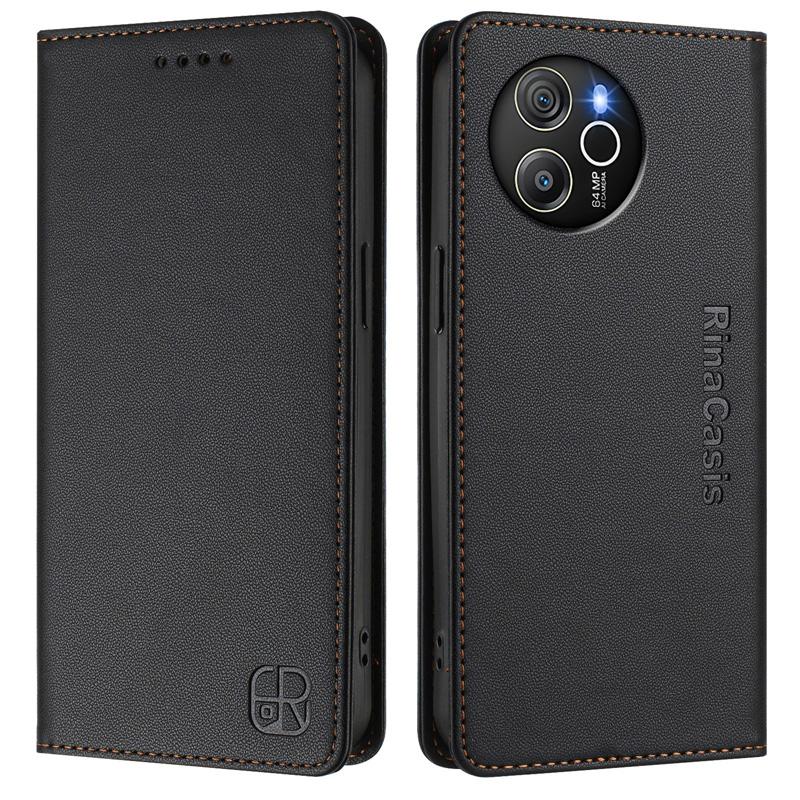 Роскошный кожаный чехол для Blackview Wave 6C/Shark 8/Oscal Modern 8/A53/A52 Pro RFID-блокировка слотов для карт Магнитная подставка для притяжения Ударопрочный откидной чехол