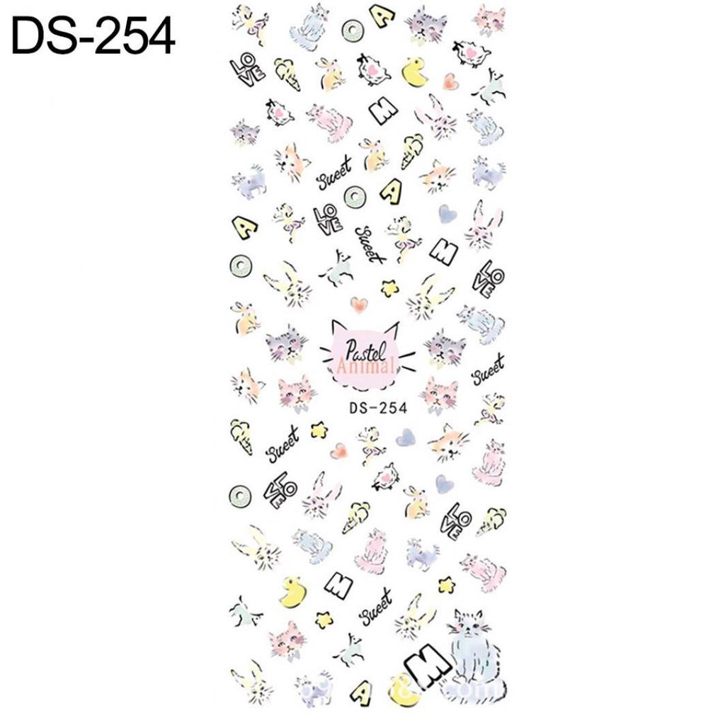 Flowers Feathers Butterflies Letters Pattern DIY Nail Art Sticker Manicure Tools