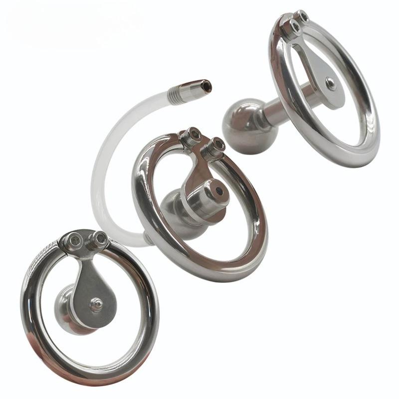 Flat Inverted Male Chastity Cage Negative Cock Cage with Tube Chastity Belt Stainless Steel Penis Rings Sissy Slave Sex Toys