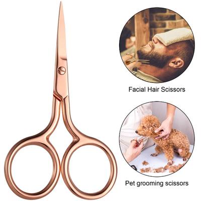 1 шт. Ножницы для волос в носу, ножницы для волос на лице, маленькие ножницы, прямые ножницы из нержавеющей стали для бровей, носа, усов, бороды