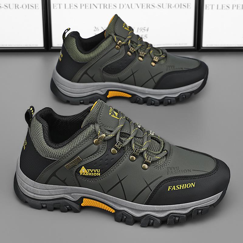 Fashion Spring New Men's Sports Shoes Waterproof Anti Slip Breathable Hiking Shoes Simple Comfortable Men's Wear-resistant Shoes
