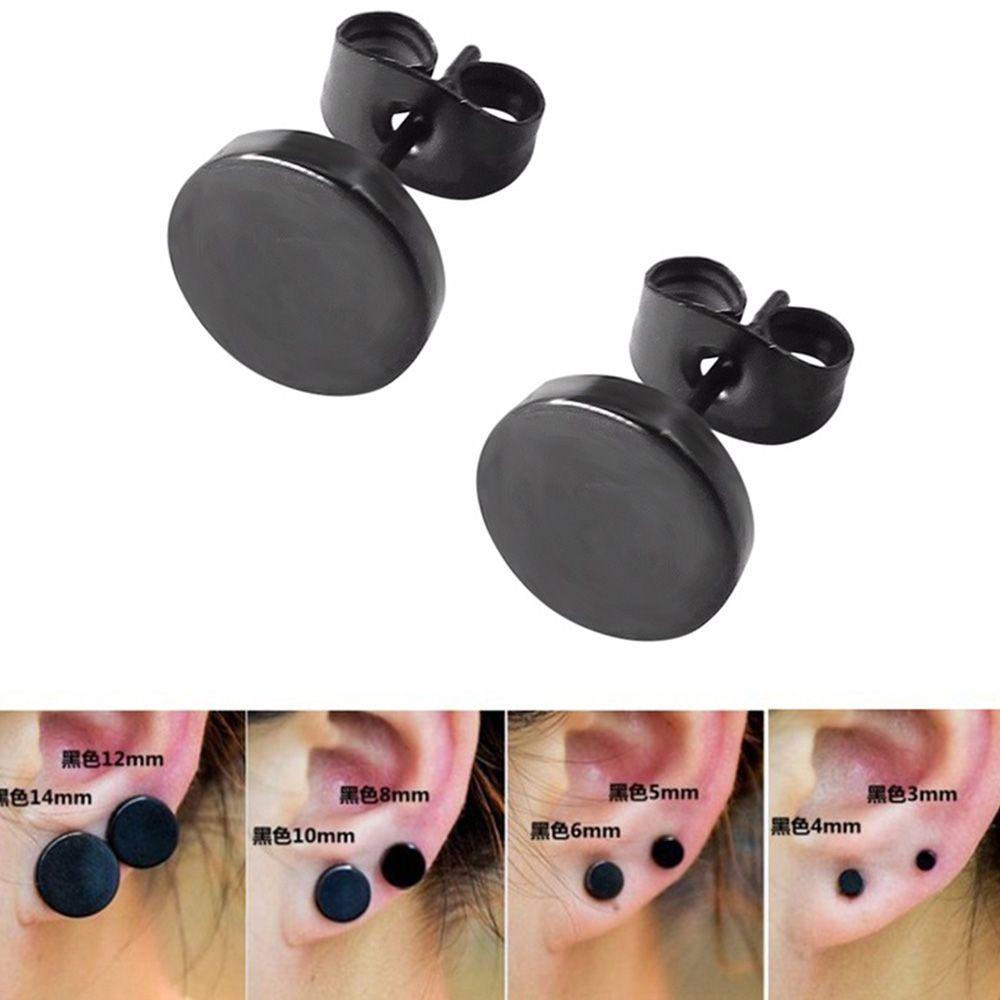 Круглые серьги-гвоздики с застежкой-бабочкой для женщин и мужчин из нержавеющей стали