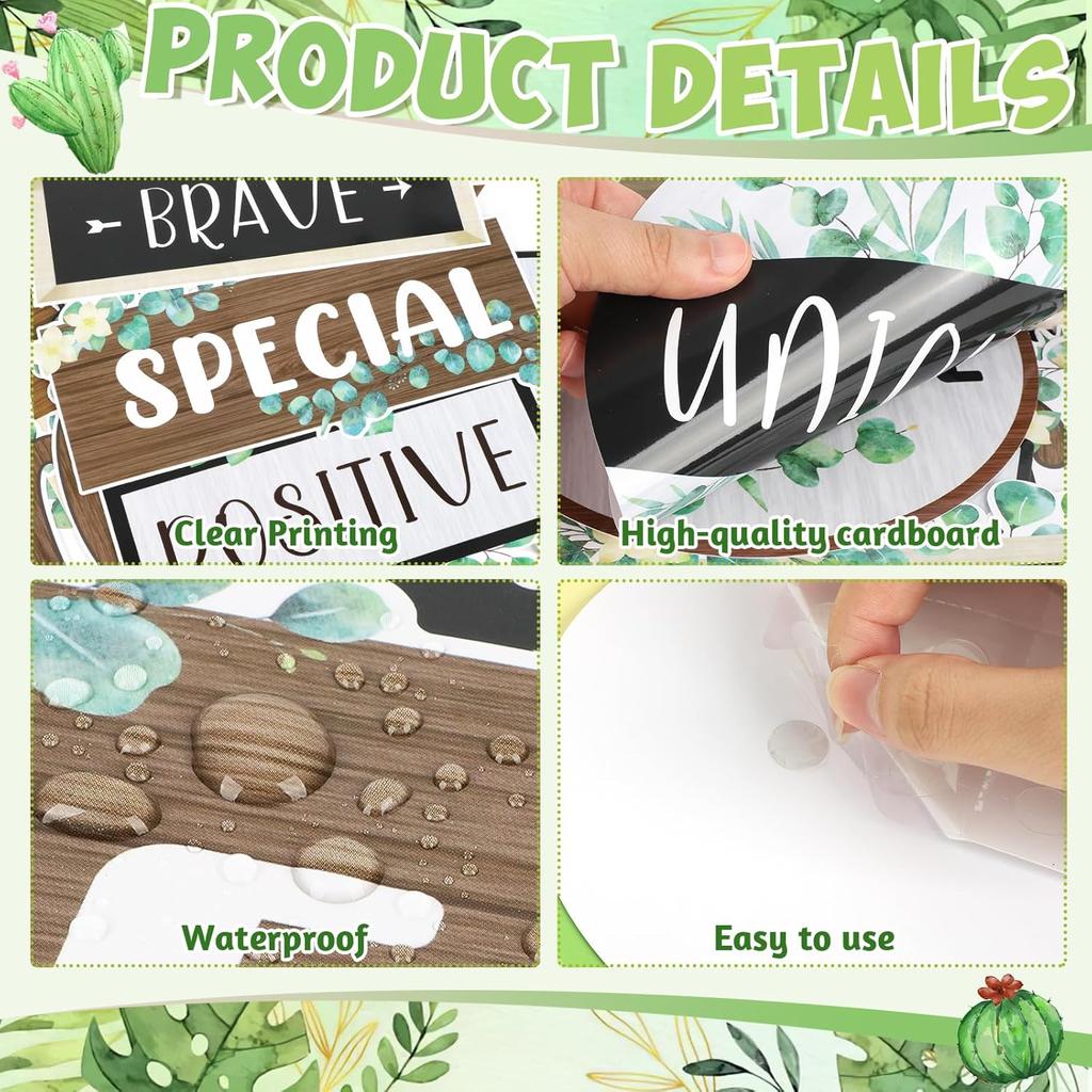 Eucalyptus Positive pirational Affirmation Bulletin Board Decor Nature Classroom Decor Classroom Greenery Themes Decoration Sets