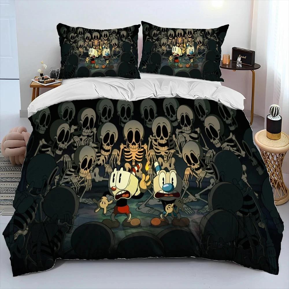 The Cuphead Show Bedding Set,Game Duvet Cover 3D Print Quilt Cover Pillowcase king Queen Size Girls Boys Adult Birthday Gift