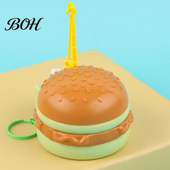 Interactive Fishing Games Hamburger Magnetic Toy Keychain, Rotatable Board Game Lightweight with Keyring, Backpack Handbag Schoolbag Charm Keychain