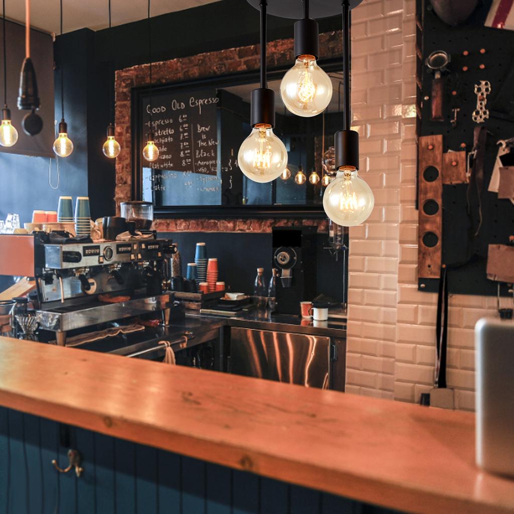 Tomshine A C 110-120V Retro 3 Heads Chandelier Hanging Pendant Lamp E26 Base Socket Holder for