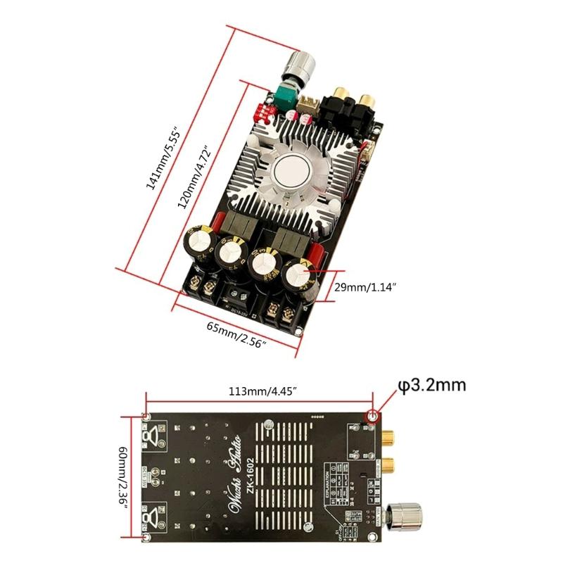 ZK-1602 PureRear Digital Power Amplifier Board TDA7498E HighPower StereoSound 160WX2 Bridge Mono 220W AMP Modules
