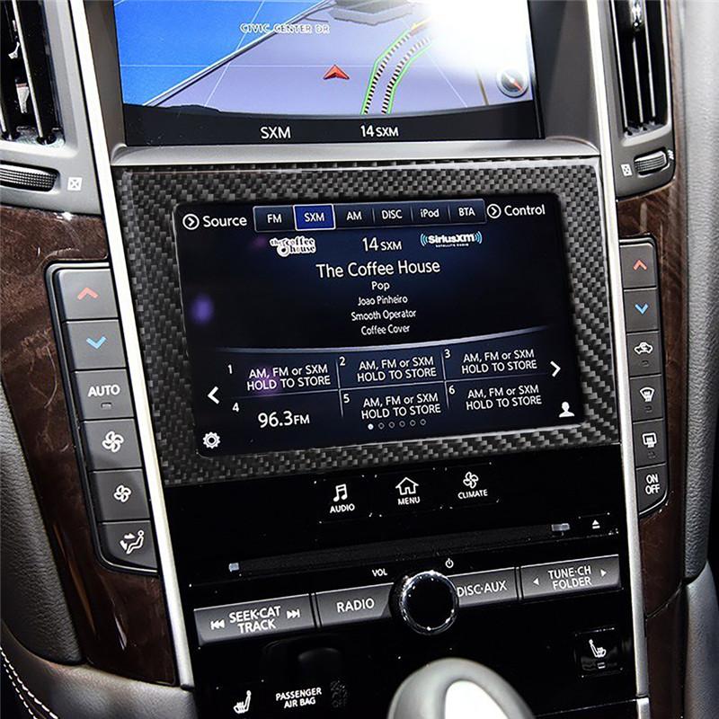 Подходит для Infiniti Q50 Q60 2014-2019 автомобильные аксессуары карбоновая автомобильная навигационная панель внутренняя защита декоративные наклейки
