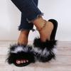 Красочные балетки, шлепанцы из мягкого меха, большой размер 43, сексуальные лоскутные тапочки из длинного плюша для женщин, женские шлепанцы для улицы