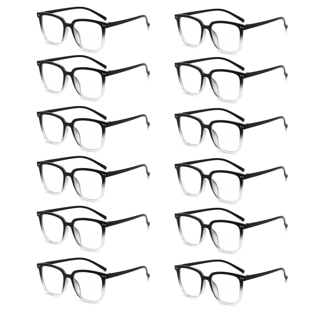 12 шт. Очки от излучения Прозрачные квадратные Мужские и женские Очки от синего света
