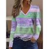 Women's Casual Long Sleeved V-neck T-shirt for Spring and Autumn Seasons