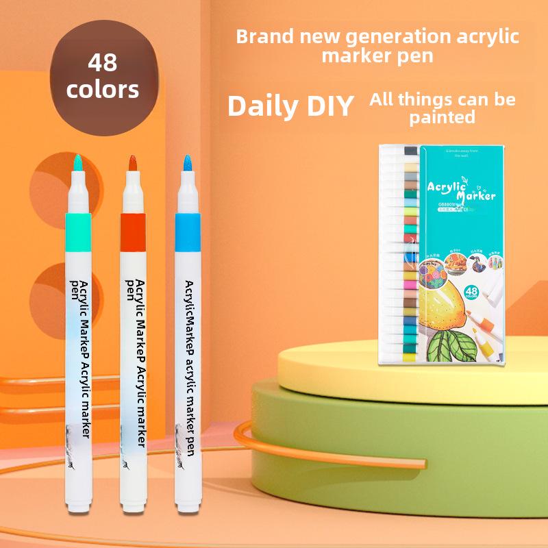 Набор акриловых водостойких маркеров: Гладкие, безопасные для бумаги ручки для творчества, граффити, акварели, студентов и ручных поделок
