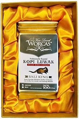 WORCAS Kopi Luwak от Civet Coffee Жареный кофе Kopi Indonesia [цельные зерна/100 г] Бали, фасоль, робуста, подарок, подарок, редкий, фасоль, лювак,