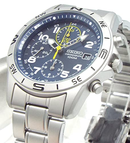 [Seiko] Men's Watch Chronograph with Military Style Strap Navy x Yellow Regular Distribution Product SND379P [Parallel Import]