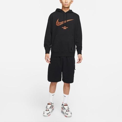 Nike Printed Knit Logo Pullover Hoodie for Men Black