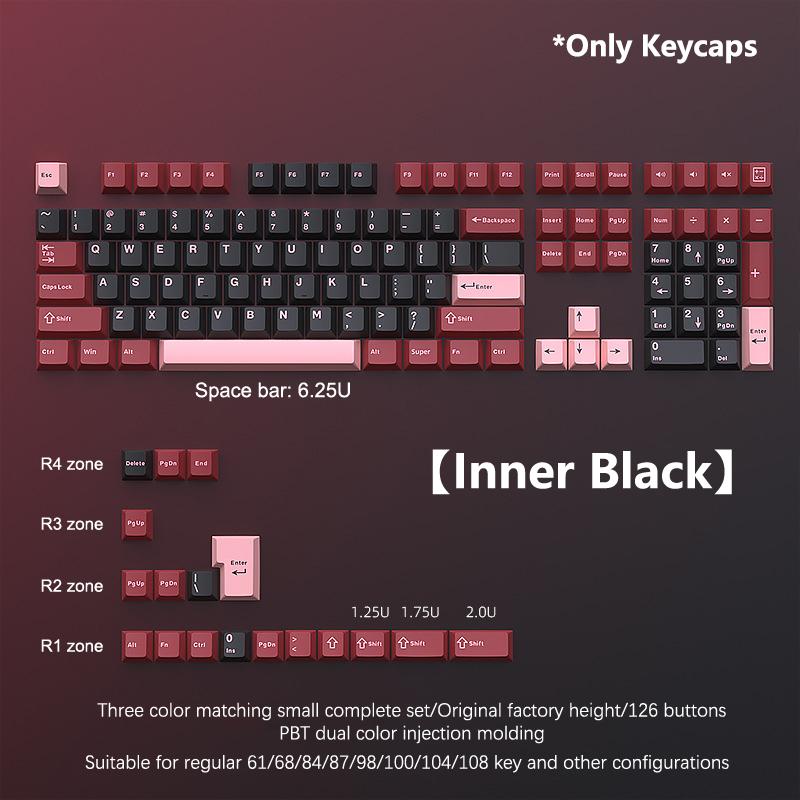 126 Клавиш Двойной Прострел Колпачок Pbt Cherry Механическая Игровая Клавиатура Для Переключателя Mx Колпачок Gmk67 Gmk87 Gmk61 Игровая Клавиатура Клавишный Колпачок