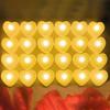 24 Pcs LED Tea Lights Candles Heart Shaped Flameless Flickering Candles Battery Operated Electric Tealight Candles for Valentine's Day