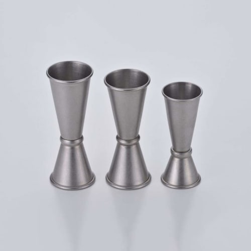 Aoyoshi VINTAGE INOX Measuring Cup, 15/30ml, Cocktail, Whiskey, Stainless Steel, Distressed Finish, Made in Japan, Dishwasher Safe, Jigger Cup, Vintag