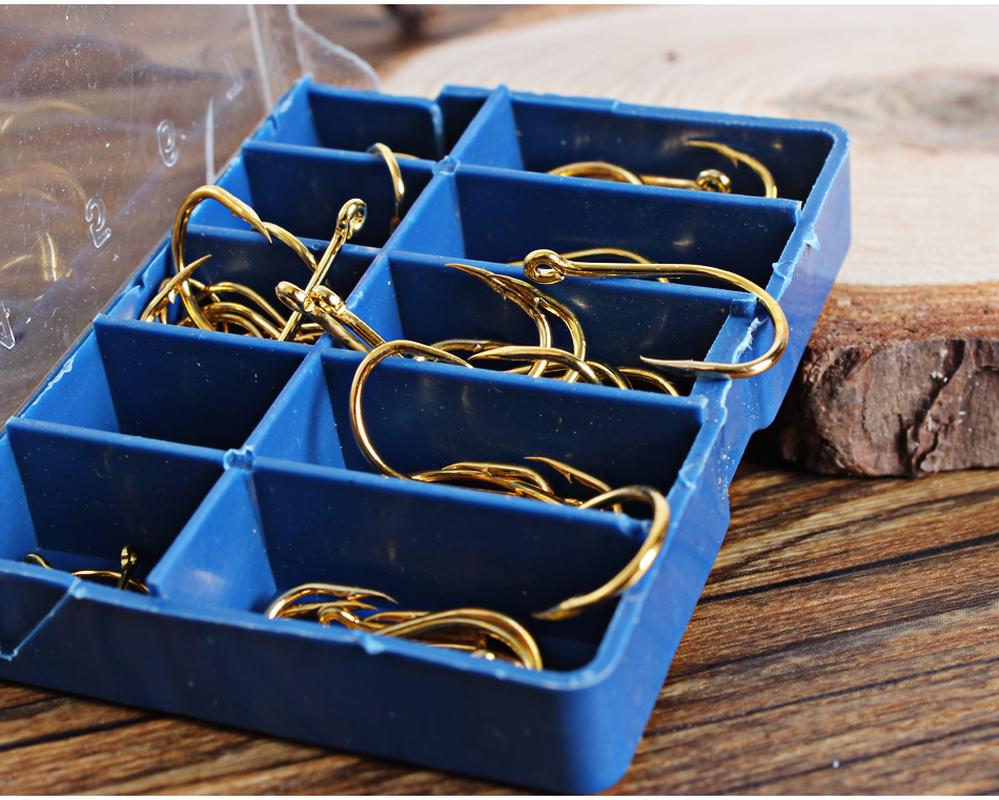 Рыболовные крючки из высокоуглеродистой стали, червячная приманка, рыболовные крючки с пластиковой коробкой, рыболовные инструменты