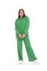 Women's Fashion Big Size Tracksuit Set Green Plus Size Wide Leg Long Sleeve Hooded Tracksuit Set