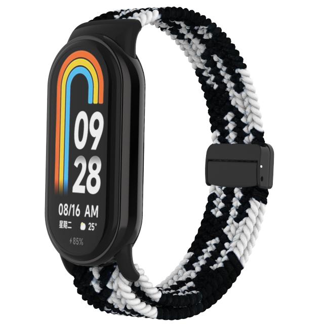 Плетеный ремешок для Xiaomi Mi Band 8, эластичная нейлоновая петля Solo, регулируемый ремешок для часов, браслет с магнитной пряжкой для Miband 8, NFC