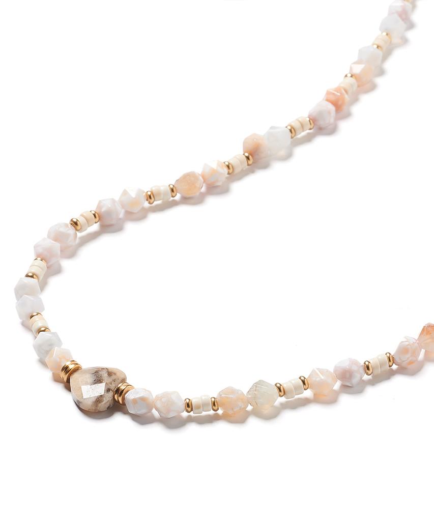 Колье Polalita Champagne с сердечками (Plt-Nl-025_Be)