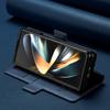 Магнитный откидной кожаный чехол для телефона Samsung Galaxy Z Fold4/Z Fold 3 со встроенным кошельком-картхолдером и слотом для стилуса(Исключая ручку)