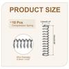 uxcell 10-Piece Compression Springs, 0.5 X 3.5 X 15mm, 304 Stainless Steel, for Construction, Plastic Models, Toys, and Repairs, Silver