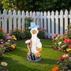 Gardening Duck Statue Outdoor Garden Yard Farm Duck Resin Figurine Weather-Resistant Cartoon