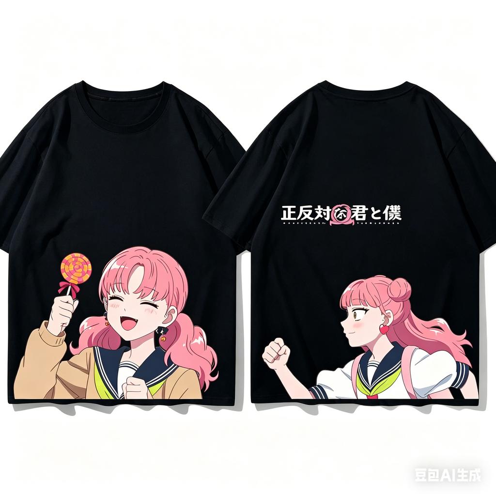 You and I are Polar Opposites Cotton T-shirt personality Clothes New Model Anime T-shirt Yearround clothing Streetwear Couples