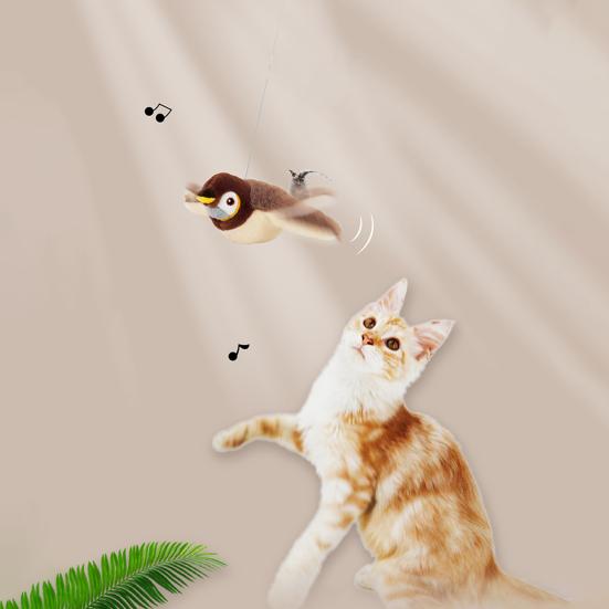 Машущие птицы игрушка для кошек интерактивная чирикающие птицы игрушка для кошек погоня электрическая плюшевая игрушка машущие крылья для кошек и собак набрасывание охотничий инстинкт