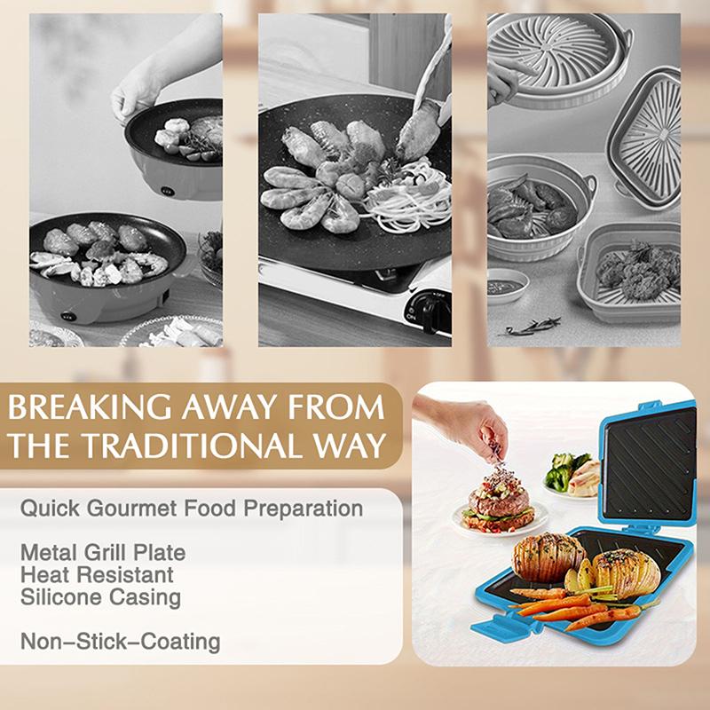 Multifunctional Silicone Baking Pan With Butter Knife Quick Heating Microwave Oven Toaster Sandwich Plate For Kitchen 1Pc