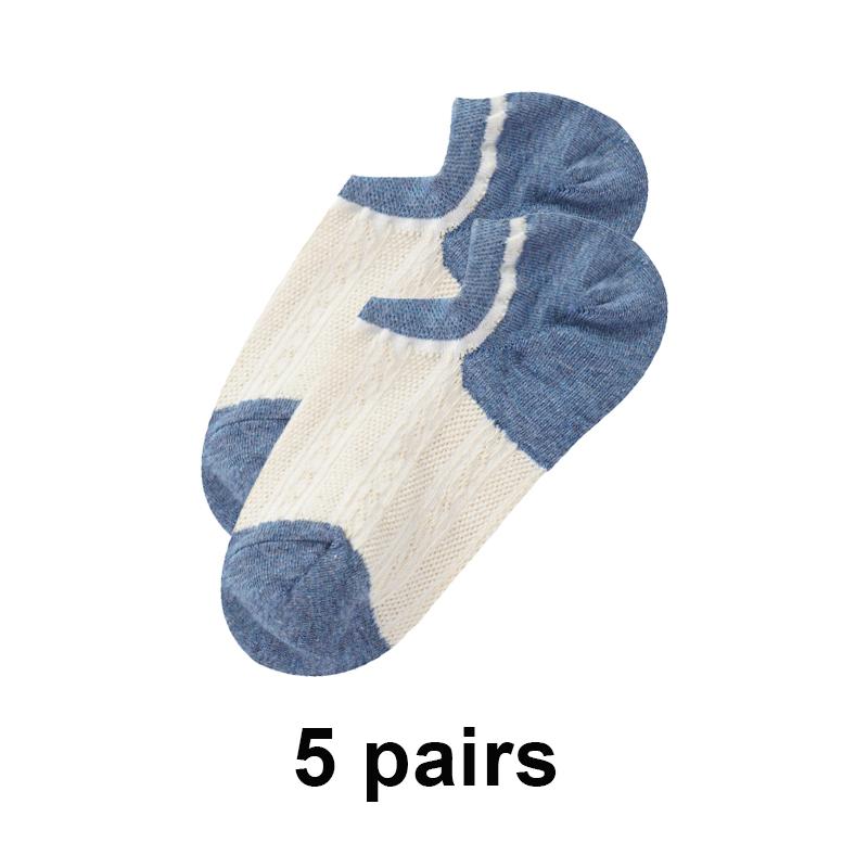 5 пар летних женских носков в стиле ретро ярких цветов, хлопковые повседневные сетчатые милые короткие невидимые носки, размер ЕС 35-39