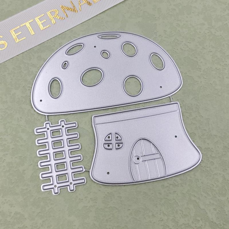 Грибной домик, дизайн, стиль, трафарет для резки металла для DIY, скрапбукинг, альбом, фототиснение, бумажная карта, ремесленный декор