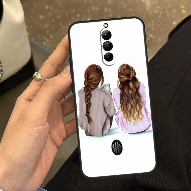 Чехол для лучших друзей BFF Matching Case для ZTE Nubia Red Magic 10 9 8 8S 9S 10S Pro Plus 6 7 6S 7S Pro RedMagic 10 Air