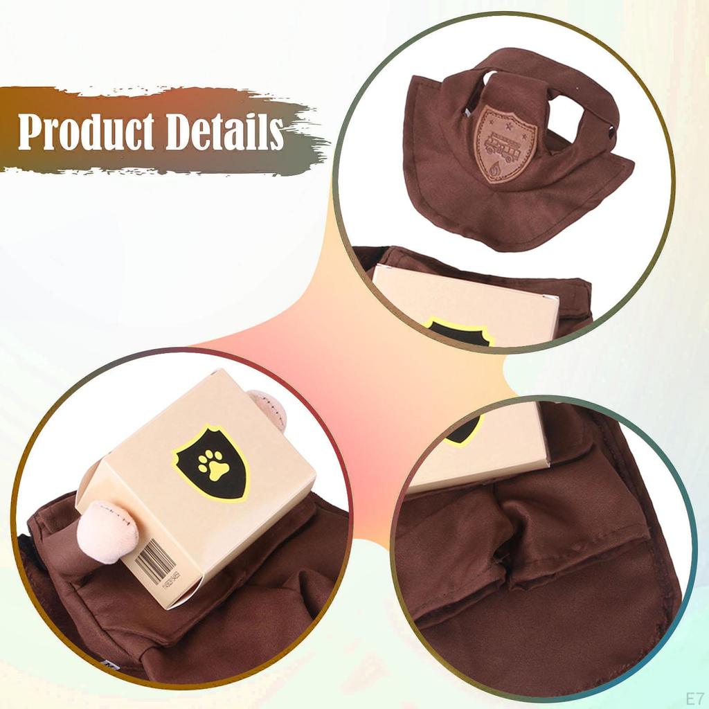 Mail Carrier Dog Costume for Dogs Cats Accessories with Hat Pet Apparel Christmas Halloween Role