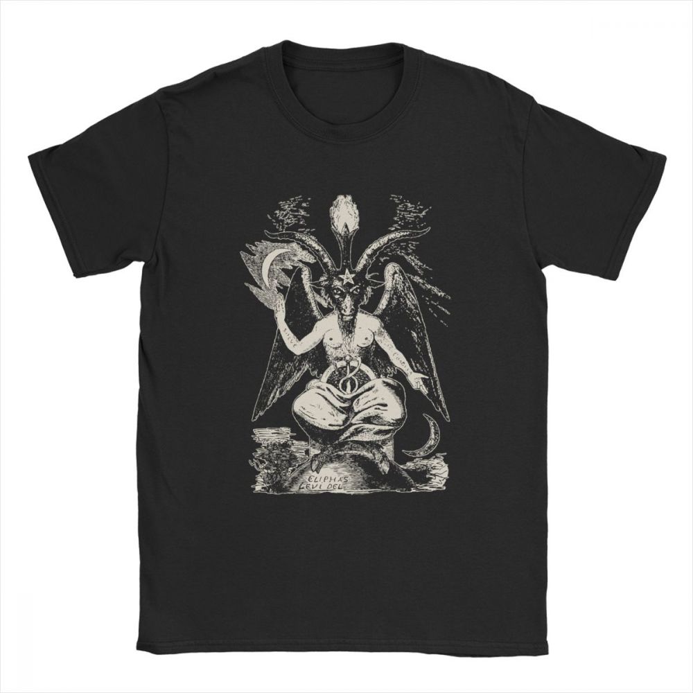 Unisex TShirts Baphomet Vintage Cotton Tee Shirt Camiseta Devil Lucifer Demon Teufel T Shirts Harajuku Tops Graphic D Printed