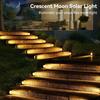 1-4Pcs Solar Stair Lights Bright Step Deck Light Moon Shape Solar Powered Lamp Outdoor Waterproof for Stairway Landscape Decor