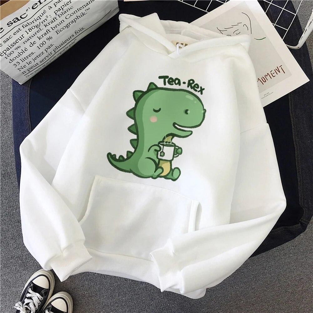 Trex Tea Hoodies Women 90s Harajuku Graphic Tracksuit Female Vintage Hood Unisex
