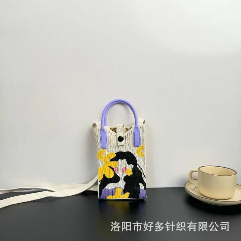 Премиальный сенсорный ns сумка для мобильного телефона новая мультяшная вязаная сумка дофаминовая ниша универсальная сумка-мессенджер через плечо сумочка