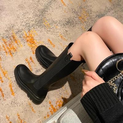 [] Но ботфорты осень и зима большой размер толстая подошва высокие рыцарские сапоги женские большой обхват голенища толстые мм