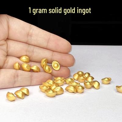 Маленький слиток из твердого золотого песка, сплав, тыква-горлянка и семена дыни, наполнитель для украшений