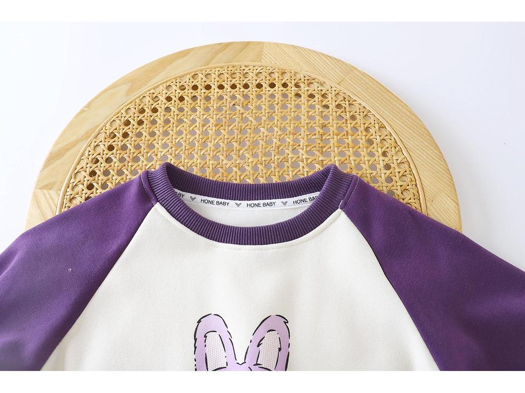 Детская теплая хлопковая толстовка - Осень/Зима, с плюшевой подкладкой, мультяшный топ с длинным рукавом для мальчиков и девочек