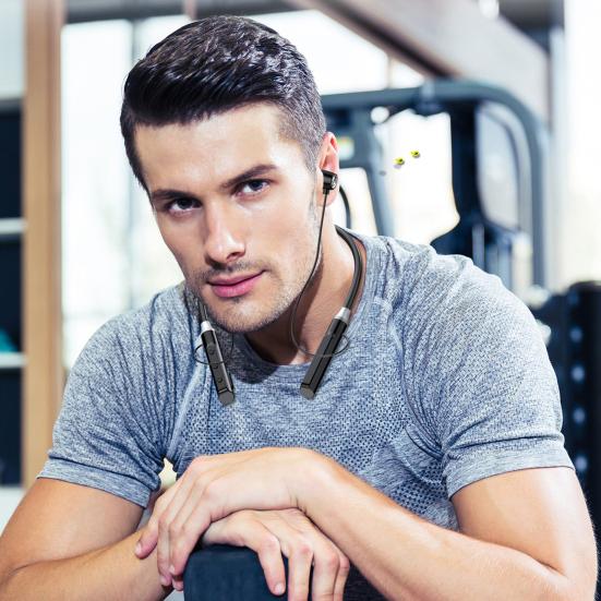 Беспроводные наушники Mega Bass Интеллектуальное шумоподавление IPX5 Водонепроницаемые Bluetooth-совместимые 5.2 Нашейный стерео спортивный вкладыш для занятий спортом